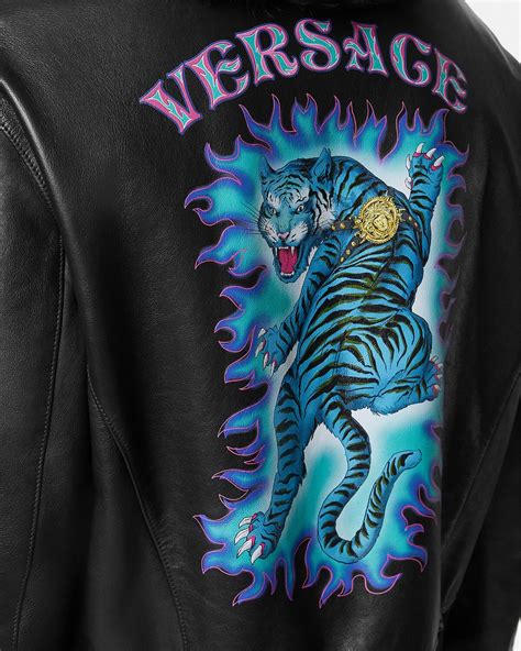 versace jacke lila|versace leather jacket.